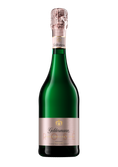 Die Flasche Geldermann Rosé Sekt präsentiert sich elegant mit einem roségoldenen Korken und einem geschmackvollen Etikett auf schwarzem Hintergrund.