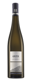 Eine elegante Flasche Riesling mit dem Etikett 'Magic Mountain' und dem Logo des Weinguts Leitz, auf schwarzem Hintergrund.