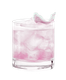 Ein Glas mit einem leuchtend grünen Cocktail, gefüllt mit Eis und dekoriert mit einer Limettenschale auf der Oberseite.