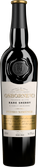 Eine elegante Flasche seltener Sherry mit goldener Kappe und kunstvollem Etikett, die Tradition und Qualität verkörpert.