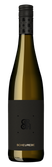 Eine elegante Weinflasche mit schwarzem Etikett und goldener Schrift, die die Rebsorte Scheurebe präsentiert.