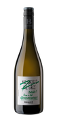 Eine Weinflasche mit einem auffälligen Etikett, das den Text 'Drink a real GRAUBURGUNDER!' in grüner Schrift zeigt.