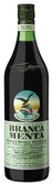 Die Flasche zeigt ein kunstvolles Etikett mit dem Schriftzug 'BRANCA MENTA' und einem Adler, der über eine grüne Landschaft fliegt.