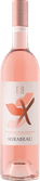 Die Flasche Mirabeau Rosé präsentiert sich in einem modernen Design, mit einem sanften Farbton und einem minimalistischen Etikett.