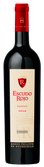 Eine elegante Flasche Rotwein mit einem roten Kapselverschluss und einem goldenen Logo, die die Marke Escudo Rojo präsentiert.