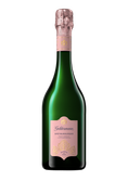 Eine elegante Flasche Spätburgunder Rosé mit einem rosafarbenen Etikett und einer kunstvollen Kapsel aus Metall.