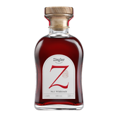 Ein ansprechendes Flaschendesign mit einem klaren, roten Likör und einem auffälligen 'Z' auf dem Etikett, perfekt für Genießer.