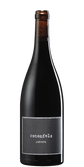 Die Flasche hat eine glänzende, schwarze Oberfläche und ein schlichtes Etikett, das den Wein 'rotenfels' präsentiert.
