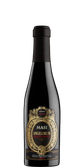Eine elegante Flasche Masi Angelorum Recioto Classico mit goldenen Verzierungen und einem schwarzen Etikett, die edel wirkt.