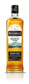 Bushmills Whiskey-Flasche mit einem ansprechenden Design, das die Natur und die Tradition der irischen Brennerei hervorhebt.