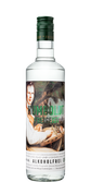 Eine Flasche mit dem Etikett 'Humboldt Freigeist', das ein Porträt von Alexander von Humboldt zeigt, umgeben von botanischen Motiven.