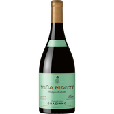 Eine elegante Flasche Rotwein mit grünem Etikett und goldener Kappe, die die Marke Viña Monty präsentiert.