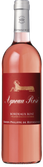 Eine elegante Flasche Bordeaux-Rosé mit einem auffälligen Etikett und einem goldenen Schaf-Design auf rotem Hintergrund.