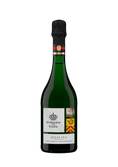 Die Flasche zeigt das Wappen von Markgraf von Baden und hebt die Qualität des Rieslings mit dem Zusatz 'Extra Brut' hervor.