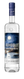 Eine Flasche Humboldt Guarana-Vodka mit einem kunstvollen Etikett, das eine nächtliche Landschaft mit Mondlicht zeigt.