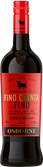 Ein hochwertiger Sherry in einer markanten Flasche, die mit dem Schriftzug 'Fino' und dem Osborne-Logo verziert ist.