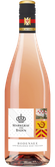 Eine Flasche Spätburgunder Roséwein aus Baden, elegant mit einem goldenen Kapselverschluss und einem ansprechenden Etikett.