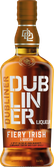 Eine moderne Likörflasche mit kupferfarbener Kapsel und markantem Etikett in Kupfer, Weiß und Schwarz. Das auffällige „DUBLINER“-Design verleiht der Flasche eine zeitgemäße und charakterstarke Optik.