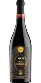 Ein edler Rotwein in einer ansprechenden Flasche, die die Tradition und Qualität des italienischen Weinbaus verkörpert.