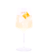 Alkoholfreier, hellgelber Drink im Weinglas mit Eiswürfeln und einer Zitronenzeste