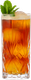 Ein erfrischendes Getränk in einem eleganten Glas, garniert mit frischen Minzblättern und einem Hauch von Schaum an der Oberfläche.