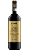 Eine elegante Weinflasche mit goldener Etikette, die den Chianti Classico Riserva Ducale Oro präsentiert.