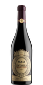 Eine elegante Flasche Masi Costasera Amarone Classico mit einem goldenen Etikett und kunstvollen Verzierungen im Hintergrund.