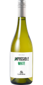 Eine Flasche Weißwein mit dem Etikett 'Impossible White' von Laborie, die in einem eleganten Design präsentiert wird.