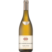 Eine elegante Flasche Bourgogne Aligoté mit einem hellen, goldenen Wein, der in einem stilvollen Design präsentiert wird.