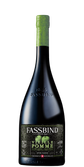 Eine elegante Flasche mit grünem Deckel und kunstvollem Design, die den alten Apfelbrand 'Vieille Pomme' präsentiert.