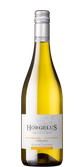 Eine elegante Flasche Weißwein mit dem Etikett 'Horgelus', die die Trauben Colombard und Sauvignon präsentiert.