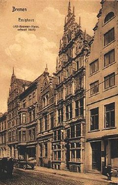 Historisches Essighaus in der Langenstraße um 1907